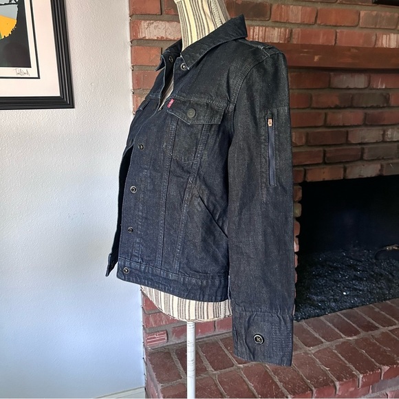 Levis Commuter x Jacquard by Google Trucker Denim Jean Jacket Dark Wash Sz XS - Picture 4 of 12